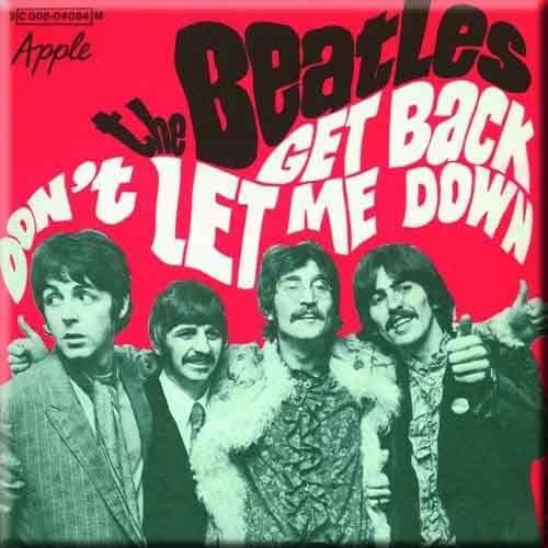 The Beatles Get Back/Don´t Let Me Down Kylskåpsmagnet En Storlek R Red One Size