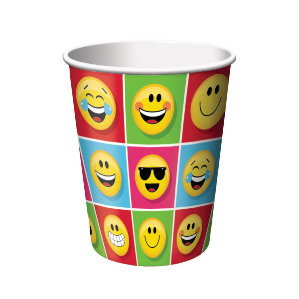 Creative Converting Show Your Emojions Paper Party Cup (Pack of Yellow/Pink/Blue One Size