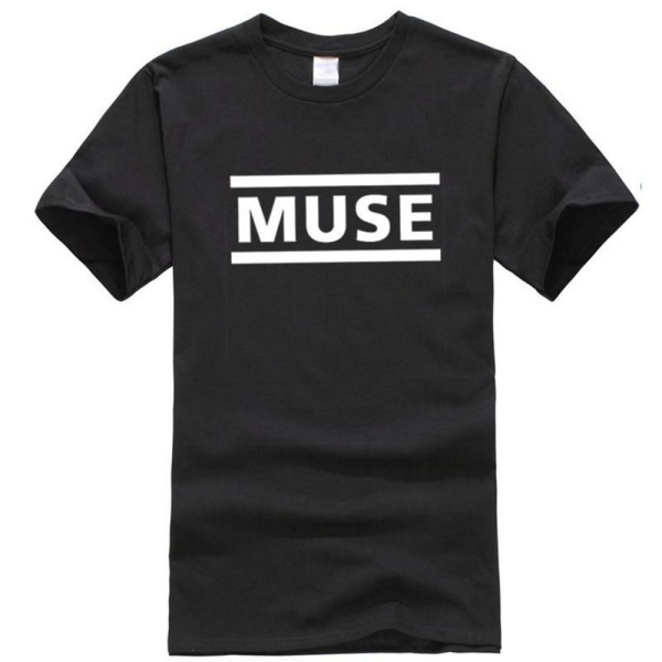 Muse Unisex Vuxen Logo Bomull T-shirt XL Svart/Vit Black/White XL