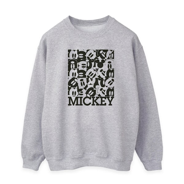 Disney Dam/Kvinnor Mickey Mouse Grid Sweatshirt S Heather Gre Heather Grey S