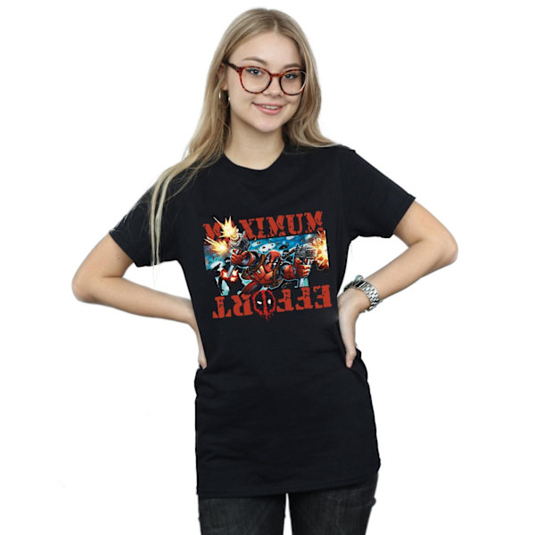 Marvel Womens/Ladies Deadpool Maximum Effort Bomull Boyfriend T-shirt Black M