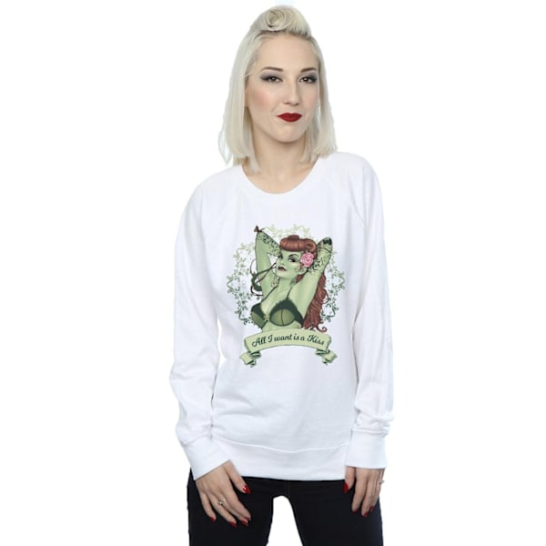 DC Comics Dam/Kvinnor Poison Ivy All I want Is A Kiss Sweatshirt White S