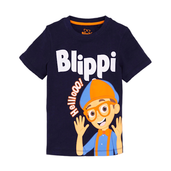 Blippi Barn/Barn Hello T-shirt 18-24 månader Marinblå Navy 18-24 Months