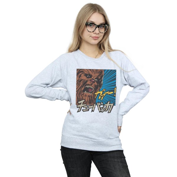 Star Wars Dam/Damer Chewbacca Roar Pop Art Sweatshirt M Heather Grey Heather Grey M