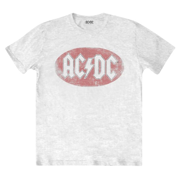 AC/DC Unisex Oval Logo T-shirt L Vit White L
