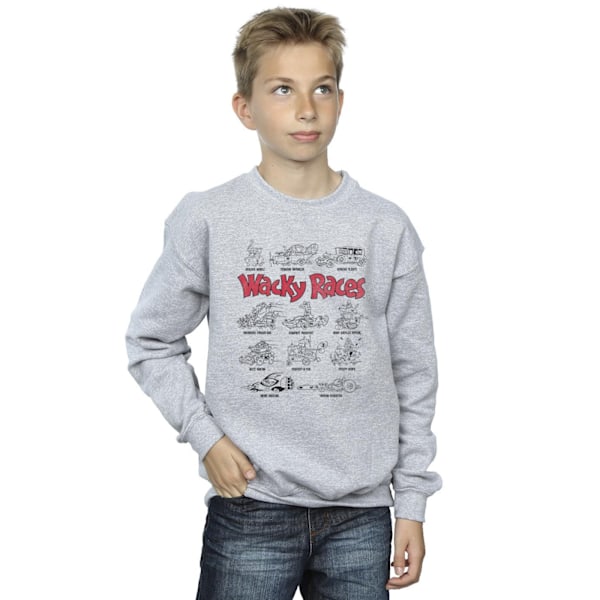 Wacky Races Pojkar Biluppställning Sweatshirt 7-8 År Sports Grey Sports Grey 7-8 Years