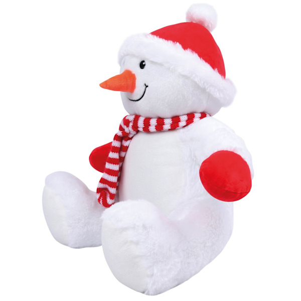 Mumbles Zipped Snowman Plyschleksak En Storlek Vit/Röd White/Red One Size