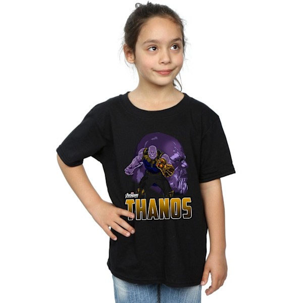 Marvel Girls Avengers Infinity War Thanos Character Bomull T-Sh Black 7-8 Years