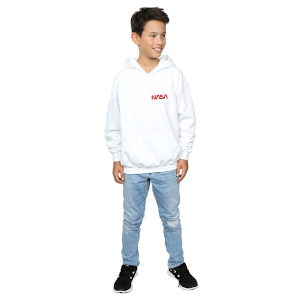 NASA Boys Modern Logo Chest Hoodie 12-13 år Vit White 12-13 Years