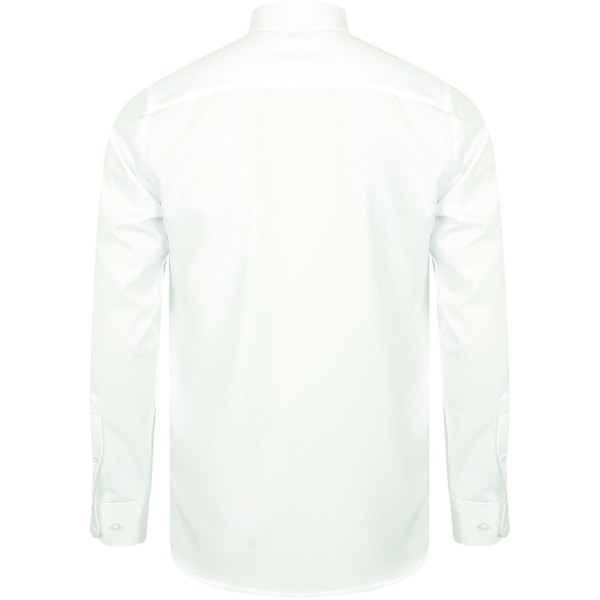 Henbury Herr Wicking Långärmad Arbetsskjorta 2XL Vit White 2XL