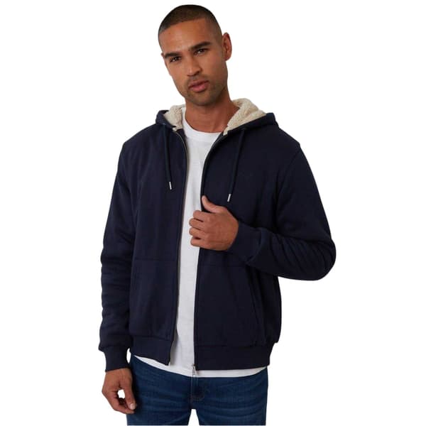 Threadbare Herr Borgfodrad Jacka med Huva XL Marinblå/Gräddvit Navy/Cream XL