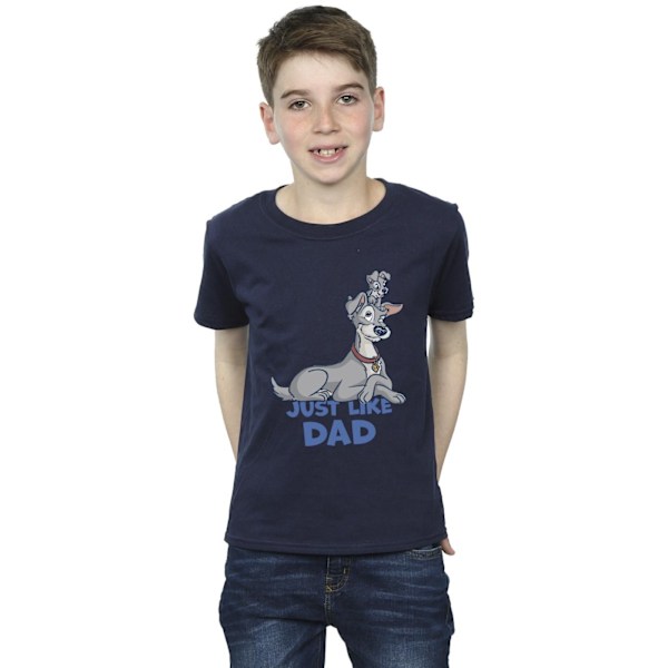 Disney Boys Lady And The Tramp Just Like Dad T-Shirt 9-11 år Navy Blue 9-11 Years