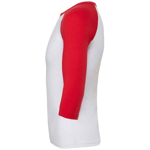 Canvas Unisex Vuxen 3/4 Ärm Baseball T-Shirt XXL Vit/Röd White/Red XXL