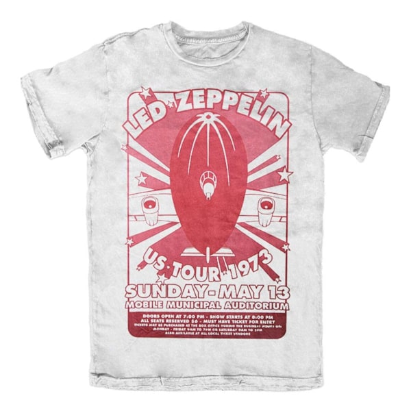 Led Zeppelin Unisex Adult Mobile Municipal T-Shirt L Vit White L