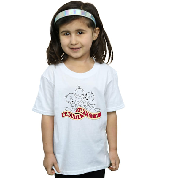 Looney Tunes Girls Tweety Sweetie Tweety Bomull T-shirt 7-8 år White 7-8 Years