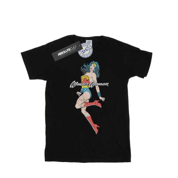 DC Comics Dam/Dam Wonder Woman Jump Cotton Boyfriend T-Sh Black L