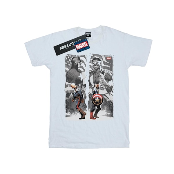 Marvel Herr Falcon Och Captain America Split T-Shirt 5XL Vit White 5XL