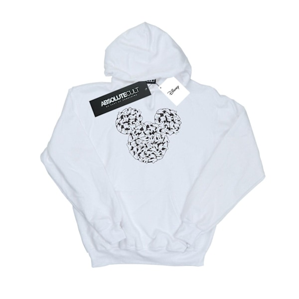 Disney Dam/Damer Mickey Mouse Huvud Av Händer Hoodie XXL Vit White XXL