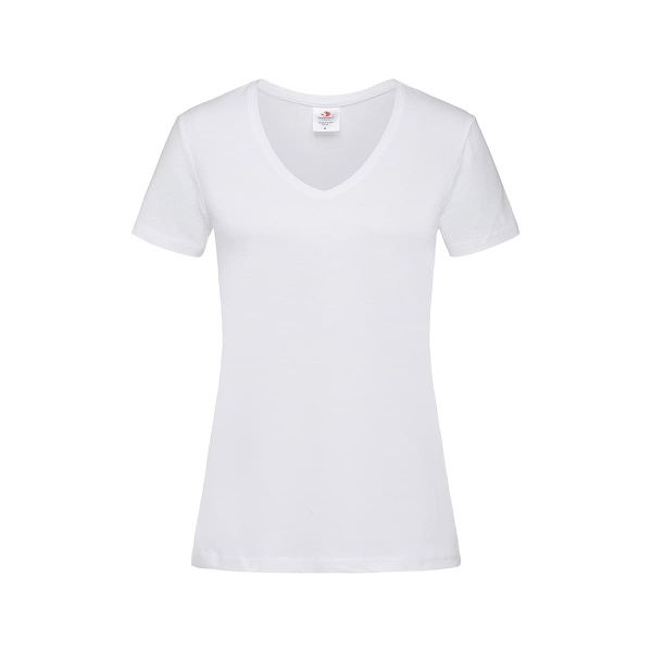Stedman Dam/Kvinnor Klassisk V-ringad T-shirt L Vit White L