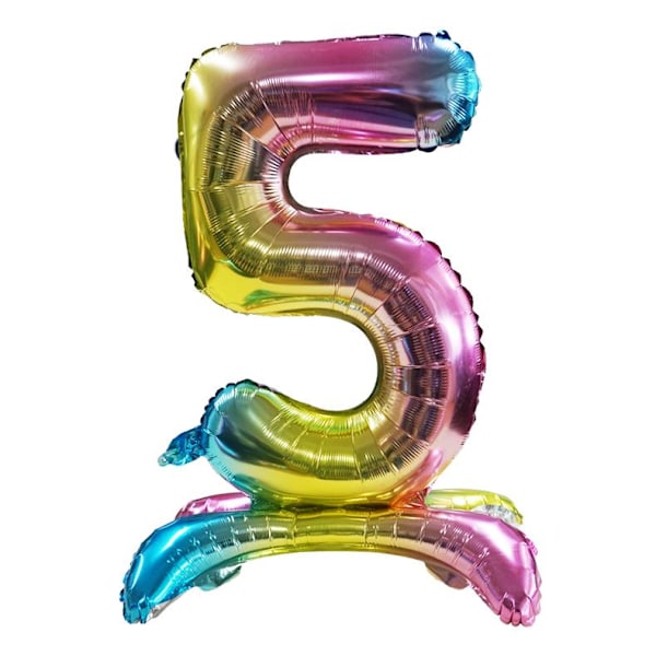 Realmax Stående Nummer 5 Regnbågsgradient Folieballong En Storlek Multicoloured One Size
