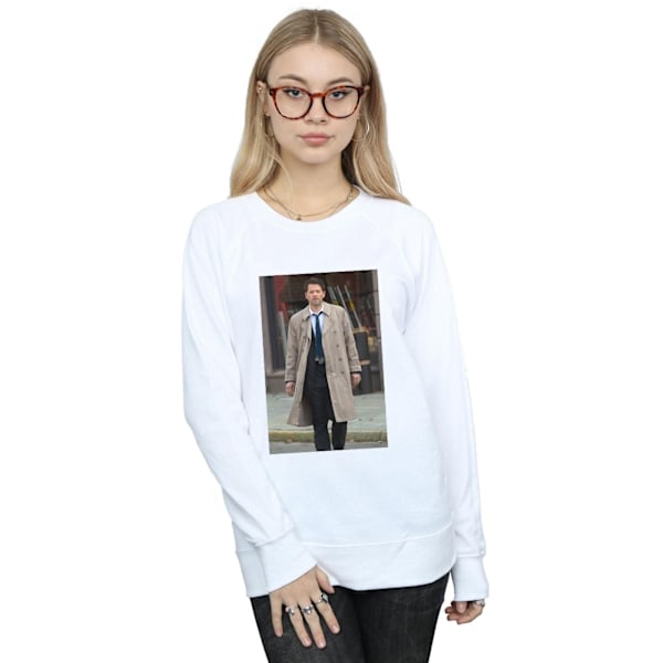 Supernatural Dam/Kvinnor Castiel Foto Sweatshirt M Vit White M