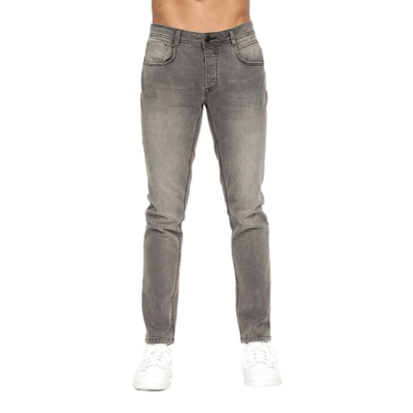 Crosshatch Sheldons Slim Jeans 36R Ljusgrå Light Grey 36R
