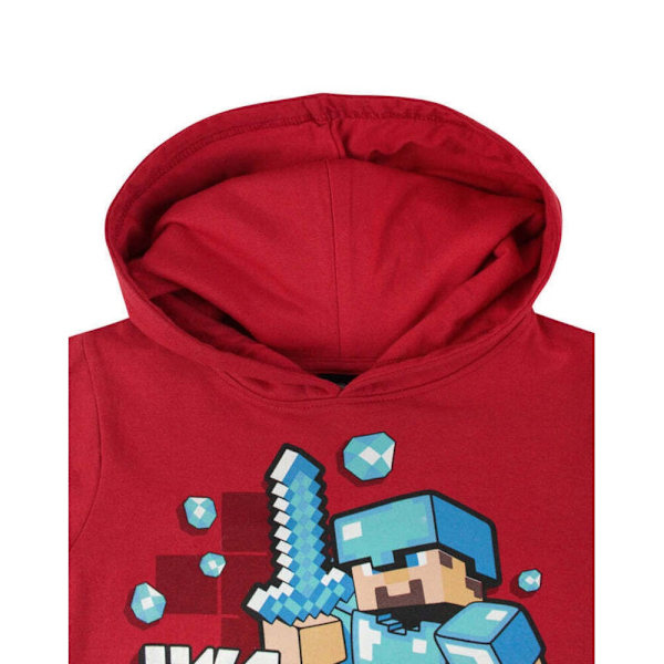 Minecraft Boys Like A Boss Hoodie 5-6 år Röd/Blå/Vit Red/Blue/White 5-6 Years