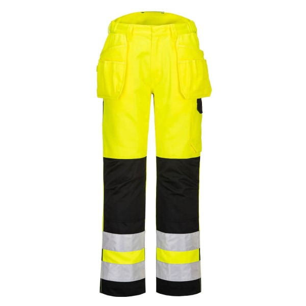 Portwest Herr PW2 Hi-Vis Holster Pocket Trousers 28R Gul/Bla Yellow/Black 28R