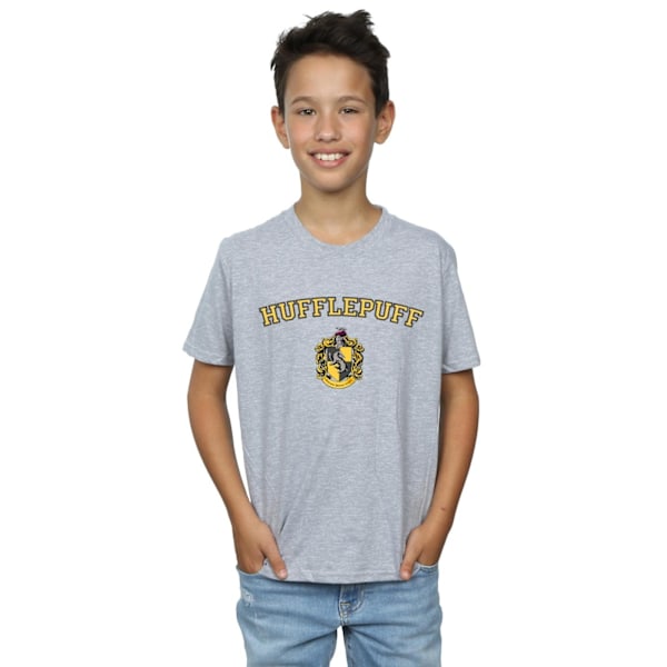 Harry Potter Boys Hufflepuff Crest T-Shirt 7-8 år Sports Grå Sports Grey 7-8 Years