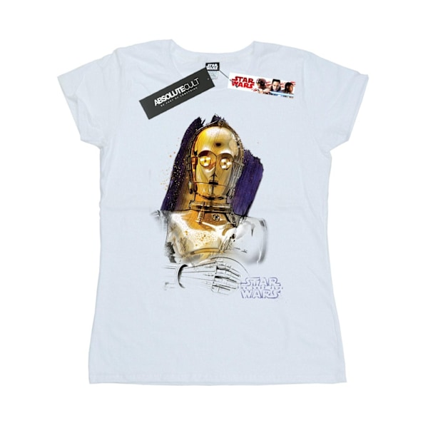 Star Wars Dam/Kvinnor The Last Jedi C-3PO Borstad Bomull T-Sh White XXL