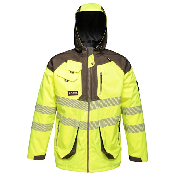 Regatta Hi-Vis Vattentät Reflex Parka Jacka XXL Gul Yellow/Grey XXL