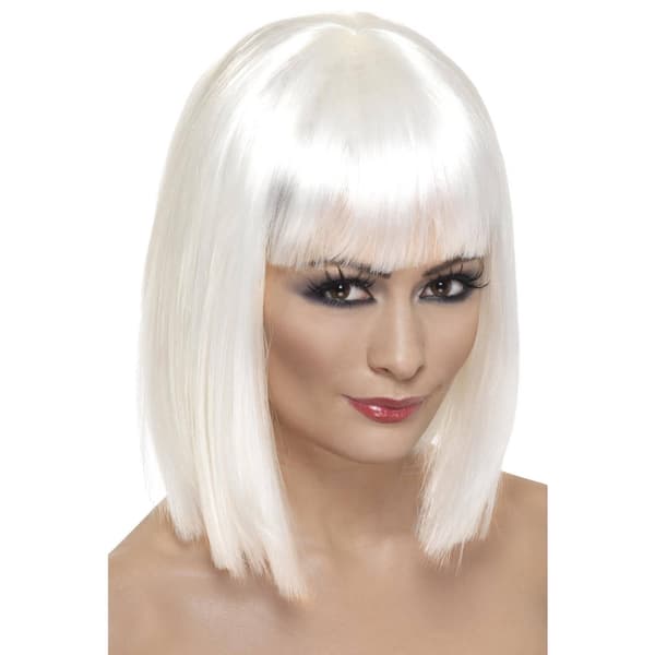 Smiffys Dam/Dam Glam Peruk One Size Vit White One Size