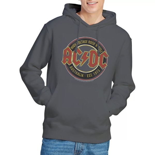 AC/DC Herr Est. ´73 Hoodie L Kolgrå Charcoal L