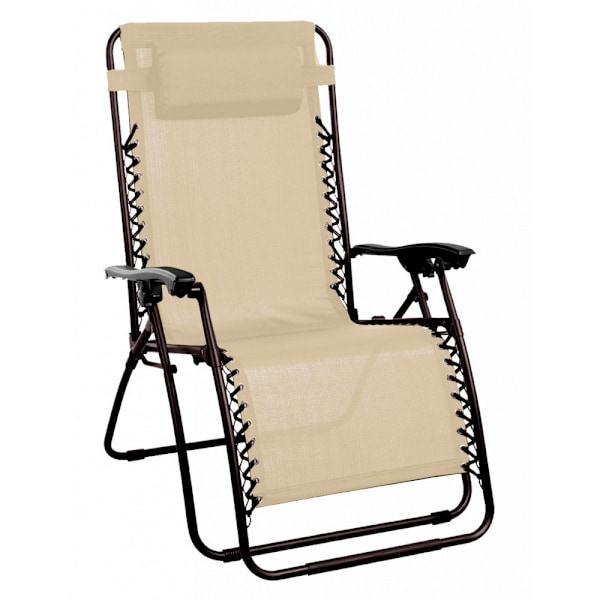 SupaGarden Zero Gravity Fällbar Trädgårdsstol One Size Beige Beige One Size