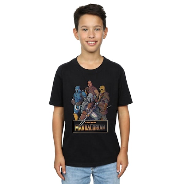 Star Wars The Mandalorian Pojkar Collage T-shirt 5-6 år Black 5-6 Years