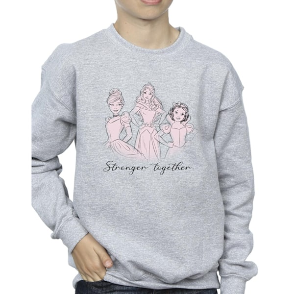 Disney Boys Princesses Stronger Together Sweatshirt 7-8 år S Sports Grey 7-8 Years