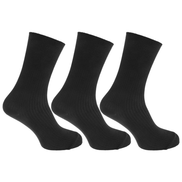 Herr Casual, icke-elastiska strumpor av bambuviskos (paket med 3) UK Sho Black UK Shoe 6-11, EUR 39-45