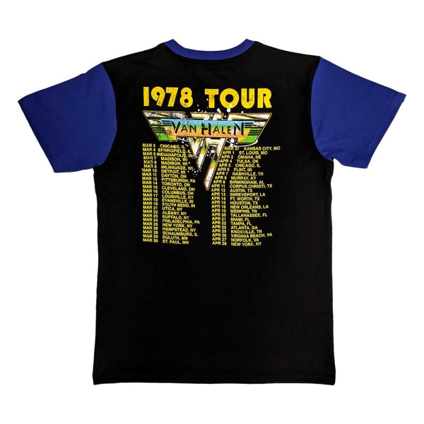 Van Halen Unisex Vuxen 1978 Turnédatum Raglan T-shirt S Svart/Lila Black/Purple S