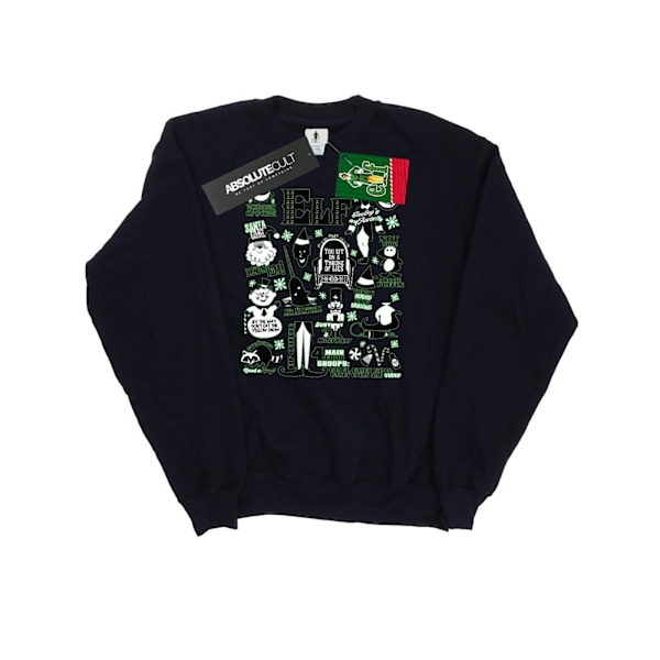 Elf Dam/Damer Infografisk Poster Sweatshirt L Svart Black L