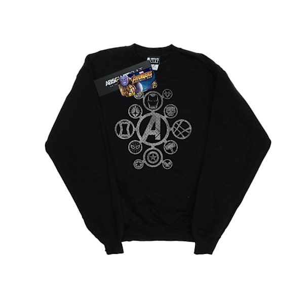 Marvel Herr Avengers Infinity War Distressed Metal Icons Sweatshirt Black XL