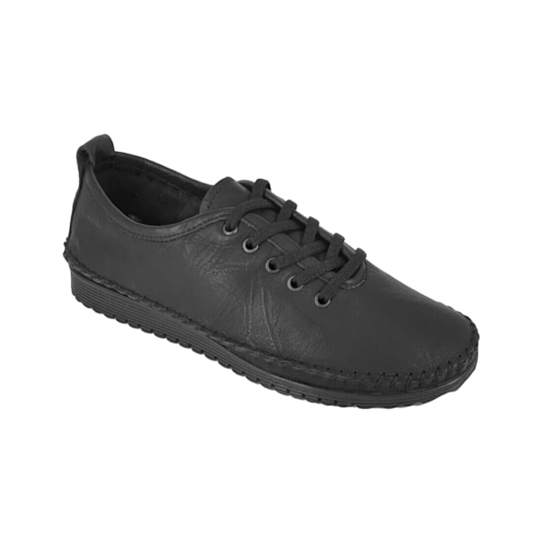 Mod Comfys Dam/Dam Flexi Softie Läder Sneakers 3 UK Bla Black 3 UK