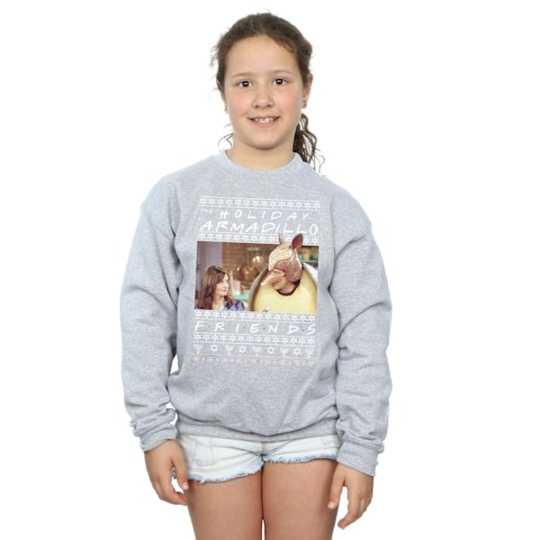 Friends Girls Fair Isle Holiday Armadillo Sweatshirt 7-8 år Sports Grey 7-8 Years