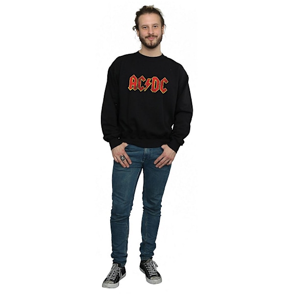 AC/DC Herr Distressed Logo Bomullströja S Svart Black S