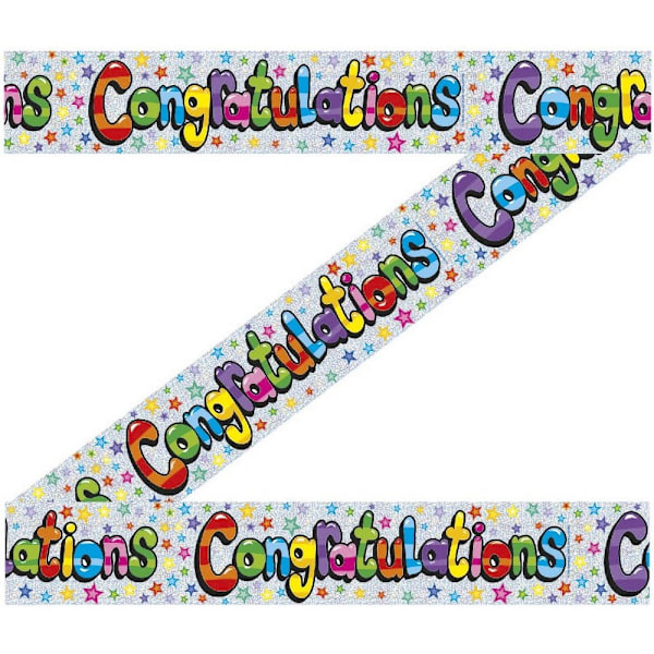 Expression Factory Stars Grattis Banner En Storlek Vit/ White/Multicoloured One Size
