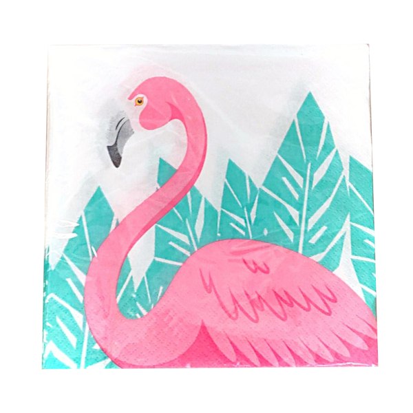 Procos Flamingo engångsservetter (20-pack) One Size Vit/ White/Pink/Green One Size