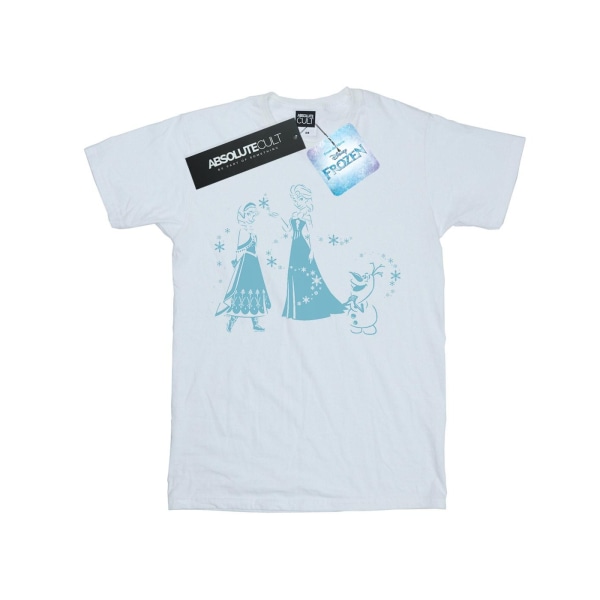 Disney Mens Frozen Magic Snowflakes T-shirt L Vit White L