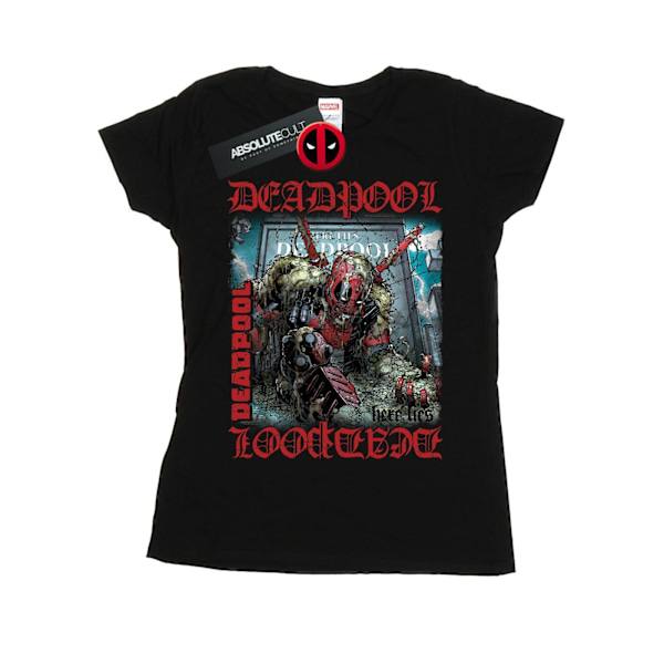 Marvel Womens/Ladies Deadpool Here Lies Deadpool Bomull T-shirt Black XL