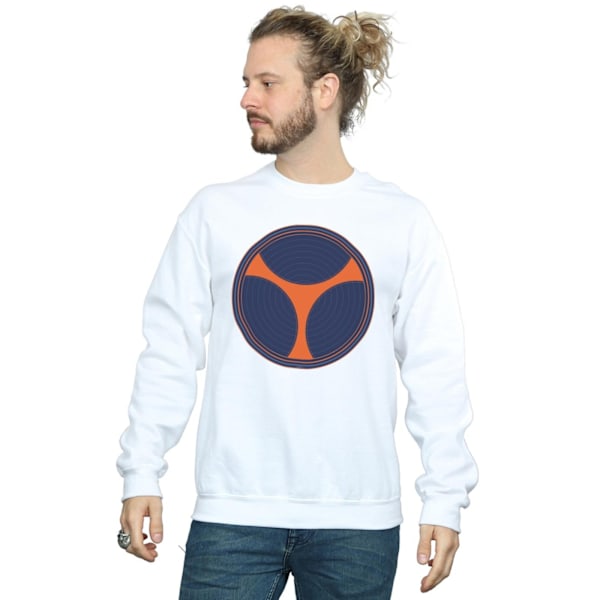Marvel Herr Svart Änka Film Taskmaster Distressed Shield Sweatshirt White XXL