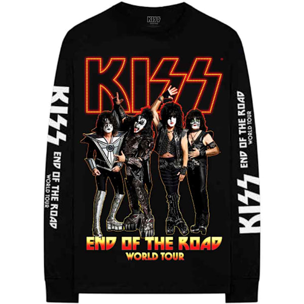 Kiss Unisex Adult End Of The Road Tour Long-Sleeved T-Shirt XL Black XL