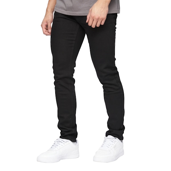 Crosshatch Mens Libra Slim Jeans 40S Svart Black 40S